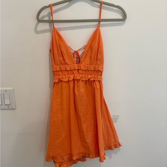 WAYF Orange Ruffle Dress - Picture 3 of 5